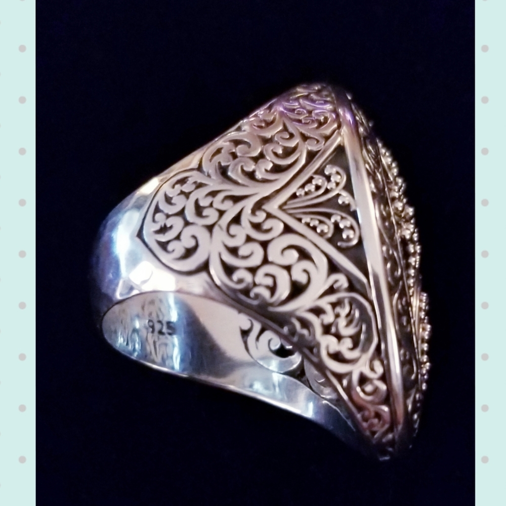 LOIS HILL STERLING SILVER MARQUIS SHAPED RING - Picture 7 of 10